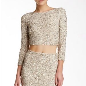 Alice & Olivia Sequined Crop Top